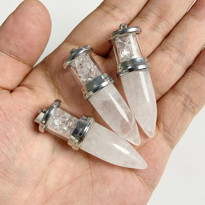 1pc Bullet shape Stone Pendant for Men Reiki Women Making Necklace Accessory Natural Quartz Jades Pendant