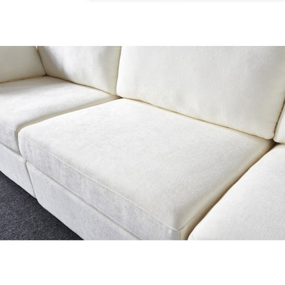 Modular Sofa Grey Chenille Fabric, Simple And Grand, The Seat And Back Is Very Soft. This Is Also A KNOCK DOWN Sofa