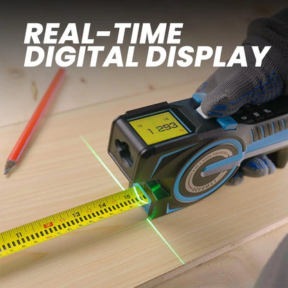 3-in-1 Digital Tape Measure, 330Ft Laser Measurement Tool & Auto Lock Tape with Instant Digital Readout,