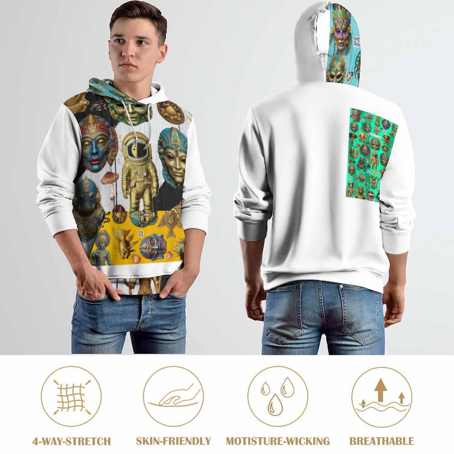 230gsm Printed Hoodie for Men (All-Over Printing)