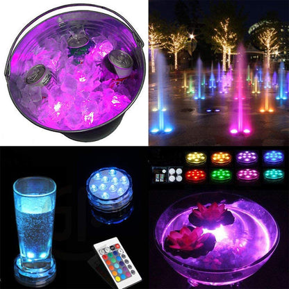 3 LEDs Underwater Light 16 Colors RGB IP68 Waterproof Swimming Pool Light RF Remote Control Submersible Lights For Pond Vase