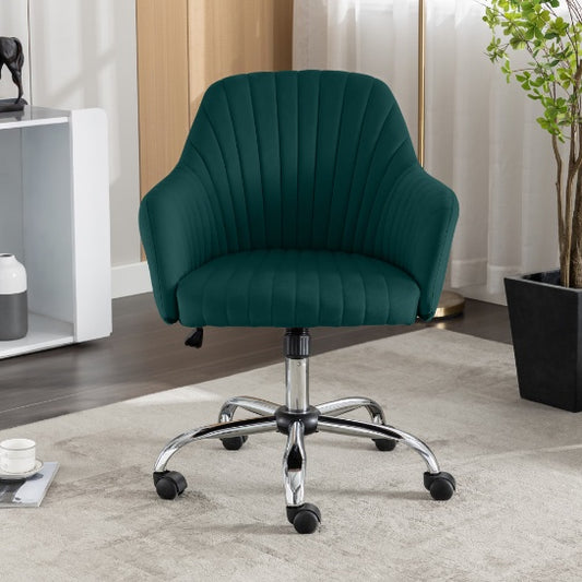 Accent Chair Modern Home Office Leisure Chair With Adjustable Velvet Height And Adjustable Casters