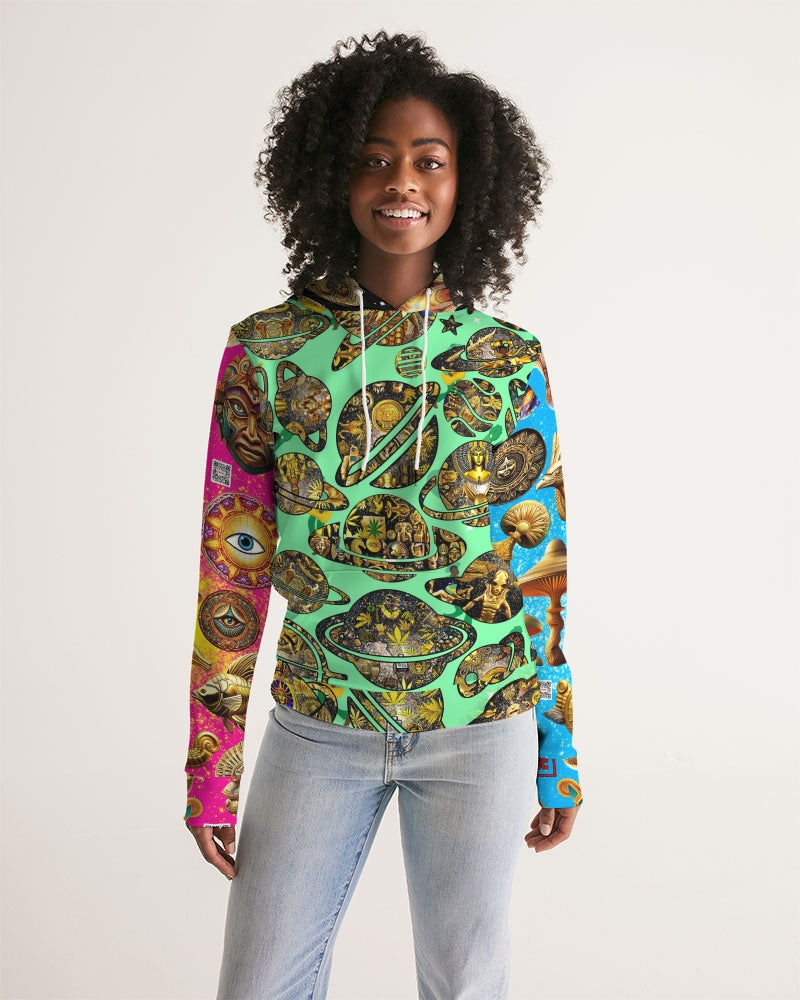 Eye and Face Abstrak Women's All-Over Print Hoodie