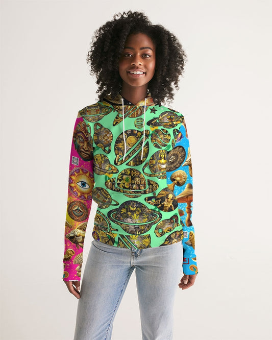 Eye and Face Abstrak Women's All-Over Print Hoodie