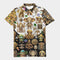 Elephant Collection Men's All-Over Print Slim Fit Short Sleeve Polo