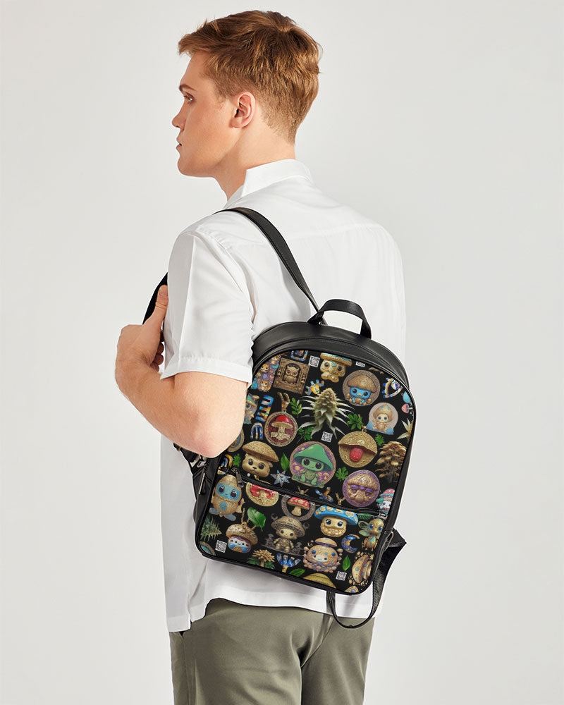 Mushroom Abstak Collection Classic Faux Leather Backpack