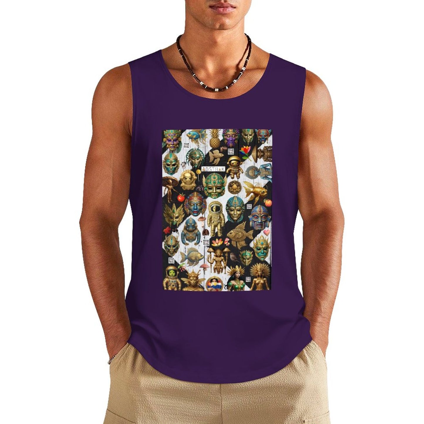 DTF 160gsm Men's Cotton Tank Top BX (Dual-sided Printing)