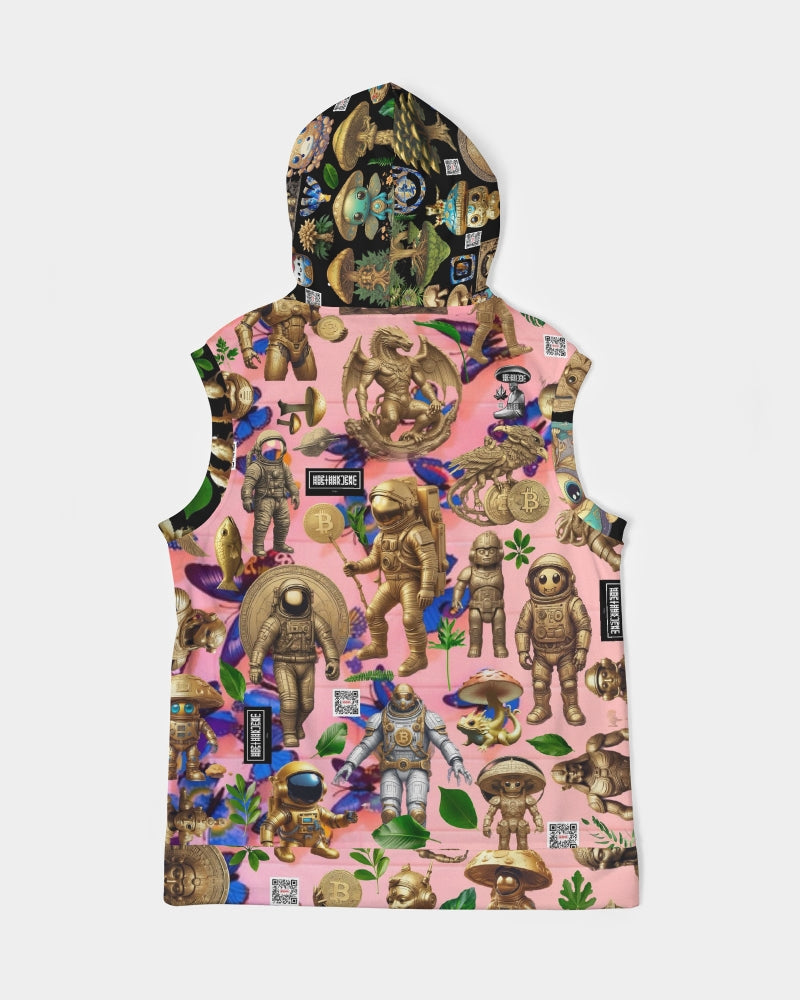 Mushroom Abstak Collection Men's All-Over Print Heavyweight Sleeveless Hoodie