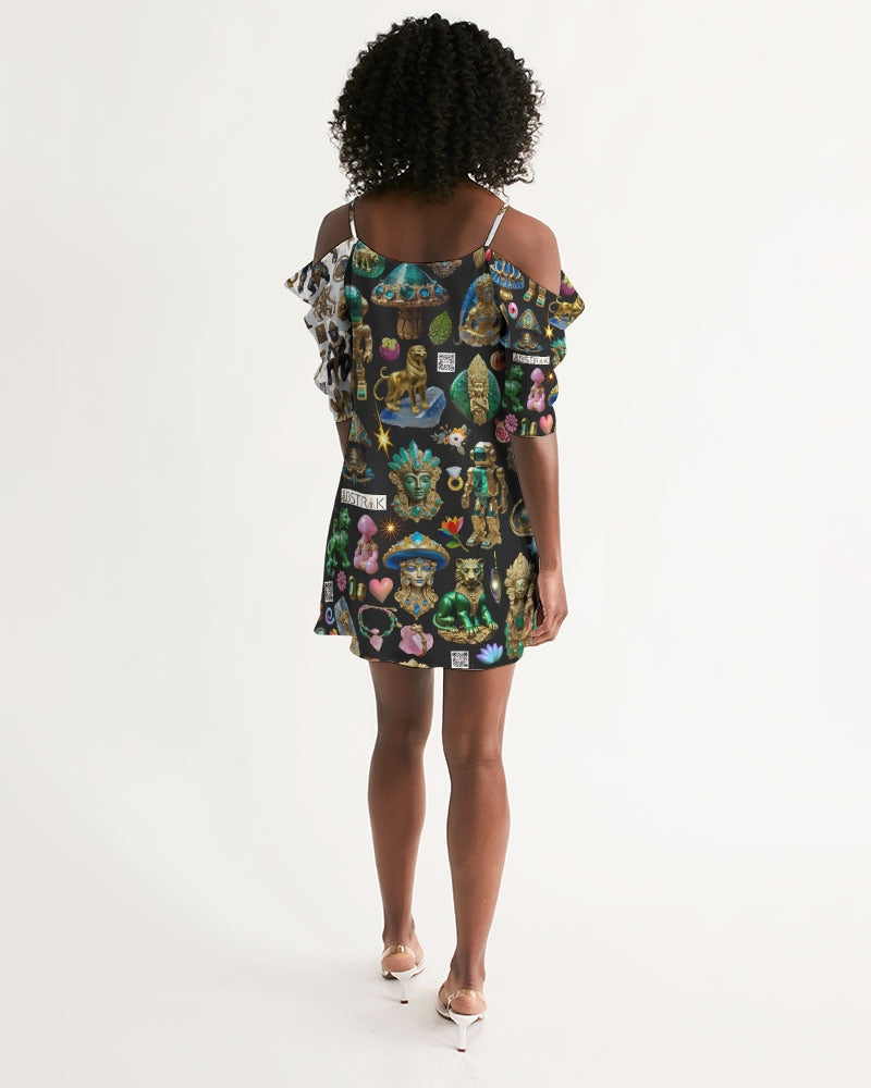 IMG_3100 Women's All-Over Print Open Shoulder A-Line Dress