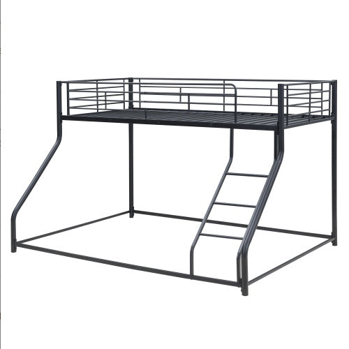 Metal Floor Bunk Bed, Twin XL Over Queen, Black