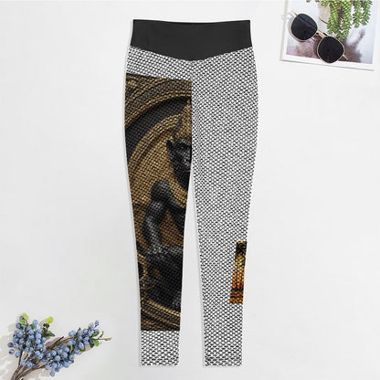 Custom Printed Honeycomb Textured Yoga Pants for Women (All-Over Printing)