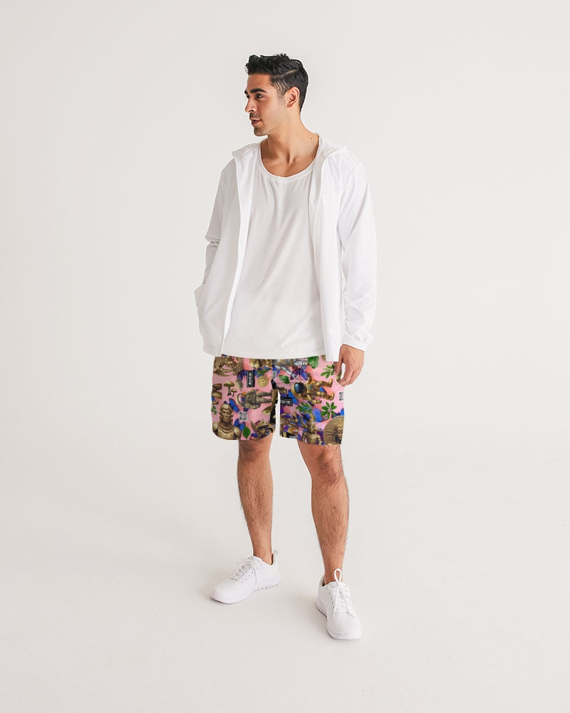 Mushroom Abstak Collection Men's All-Over Print Jogger Shorts