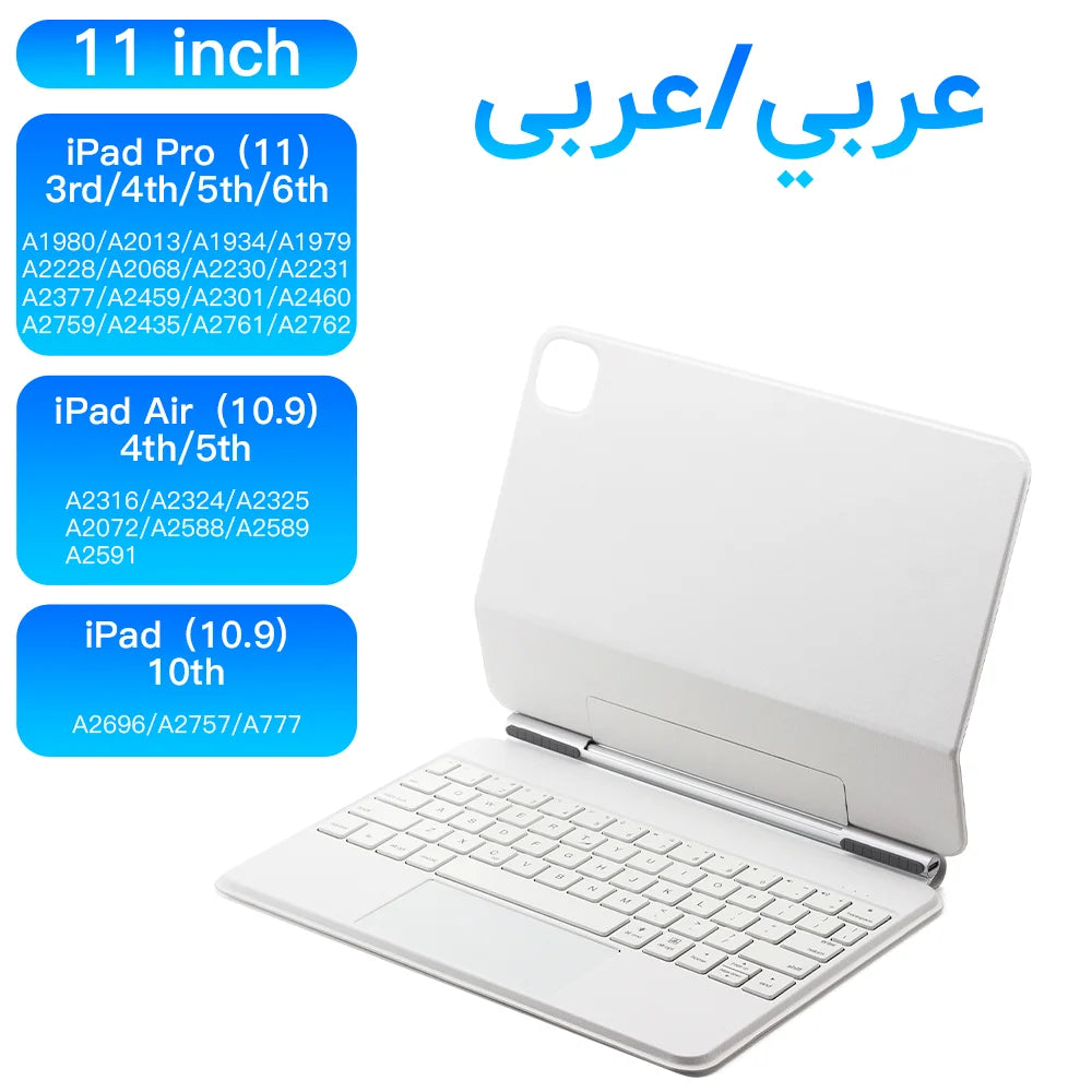 For iPad Magic Keyboard For iPad 10th Pro 11 12.9 3rd/4/5/6th Air 10.9 4/5th Ultra Slim Bluetooth Keyboard for iPad Accessories