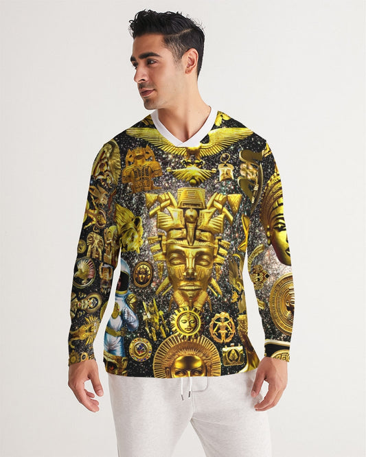 Ancient Abstrak Men's All-Over Print Long Sleeve Sports Jersey