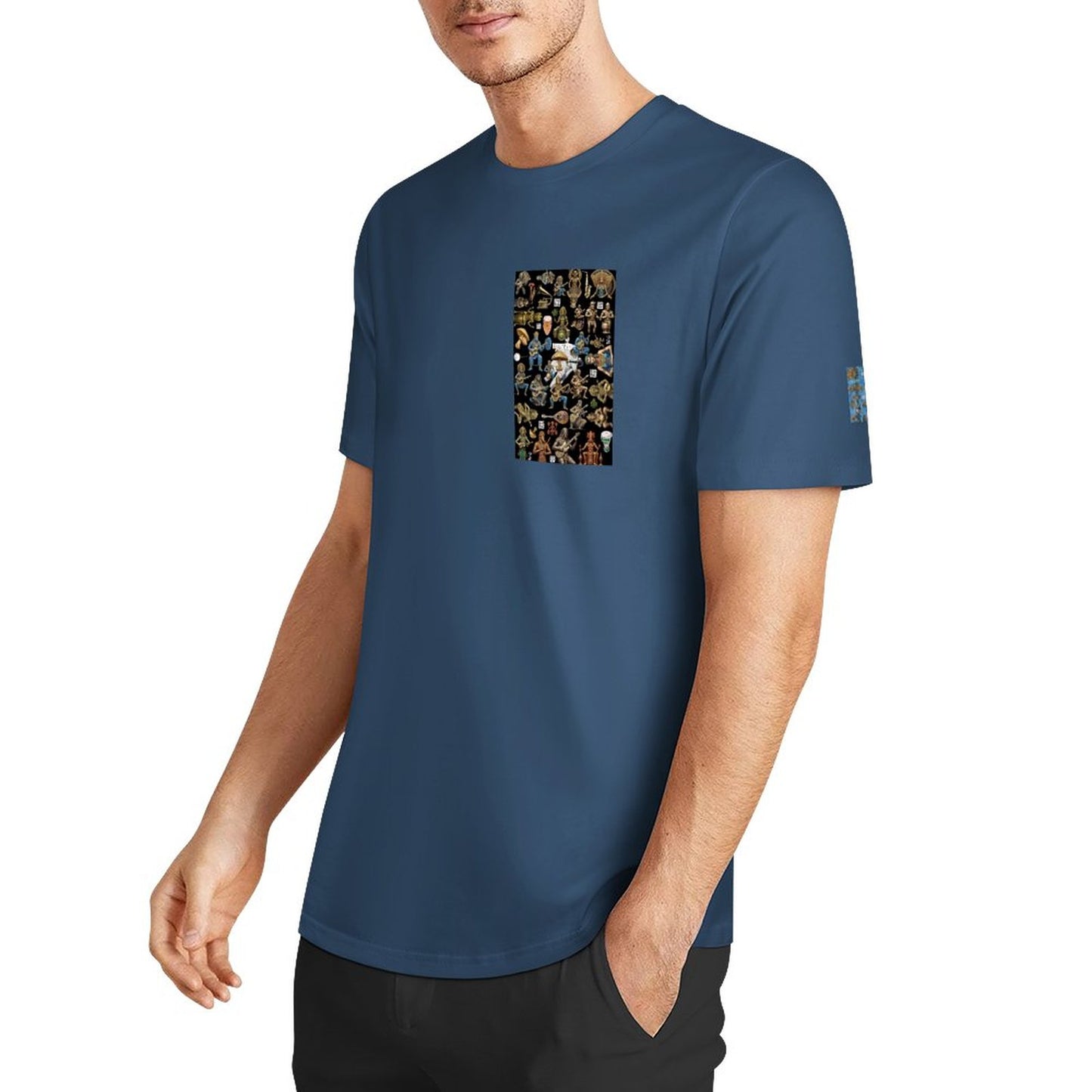 DTF 160gsm Men's Short Sleeve Cotton T-shirt (Dual-sided+Sleeve Printing)