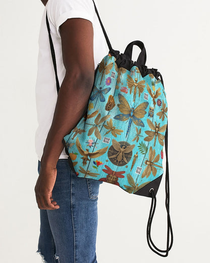 Abstrak dragonfly Canvas Drawstring Bag