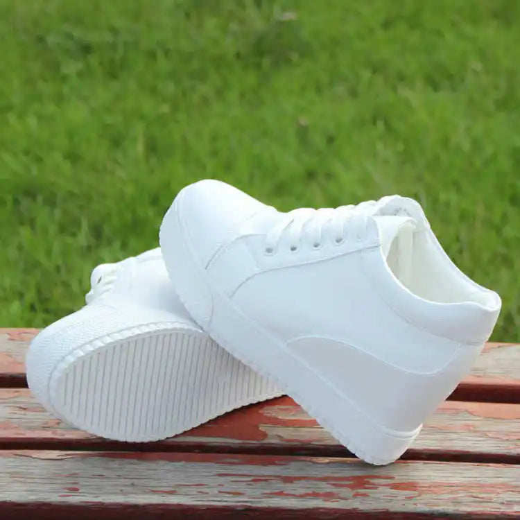 Black and white hidden wedge heel slippers casual shoes wedge high platform shoes Woman Women's high heel shoes sneakers erf56