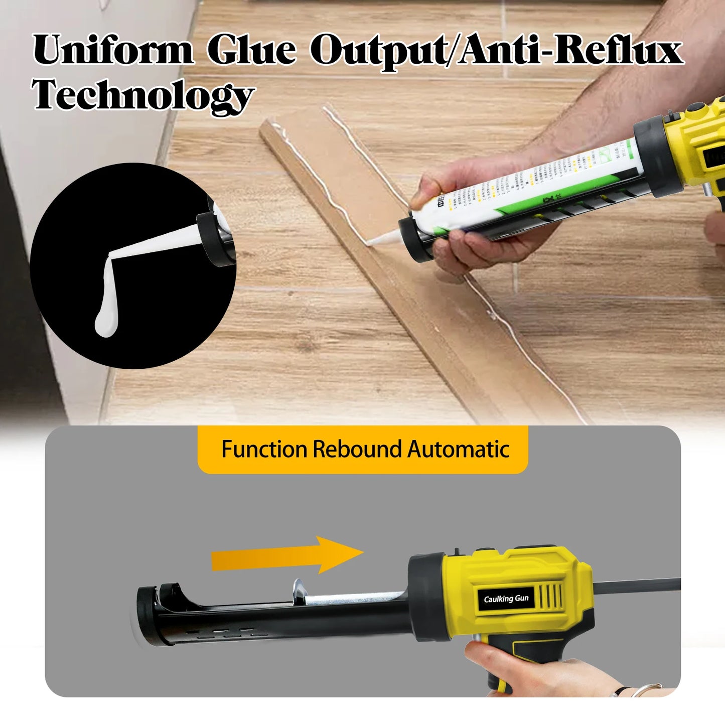 Cordless Caulking Gun Electric Silicone Gun 4 Adjustable Speed With LED Light Adhesive Gun For Makita/Dewalt/Milwaukee Battery