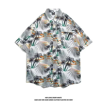 2024 Coconut Tree Shirts For Men 3D Printed Men's Hawaiian Shirt Beach 3XL Short Sleeve Fashion Tops Tee Shirt Men Blouse Camisa