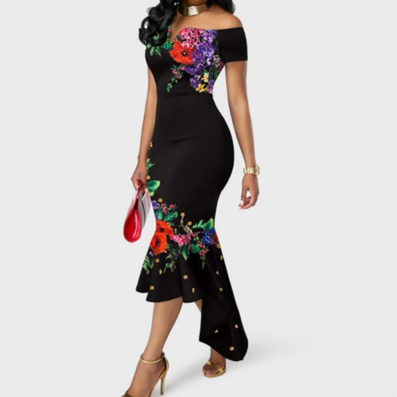 New Summer Women Dress Flower Embroidered Off Shoulder Sexy