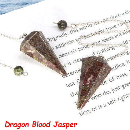 7 Chakra Pendulum Natural Stones Healing Crystal For Wicca Divination Witchcraft Dowsing Reiki Quartz Jewelry Pendants Wholesale