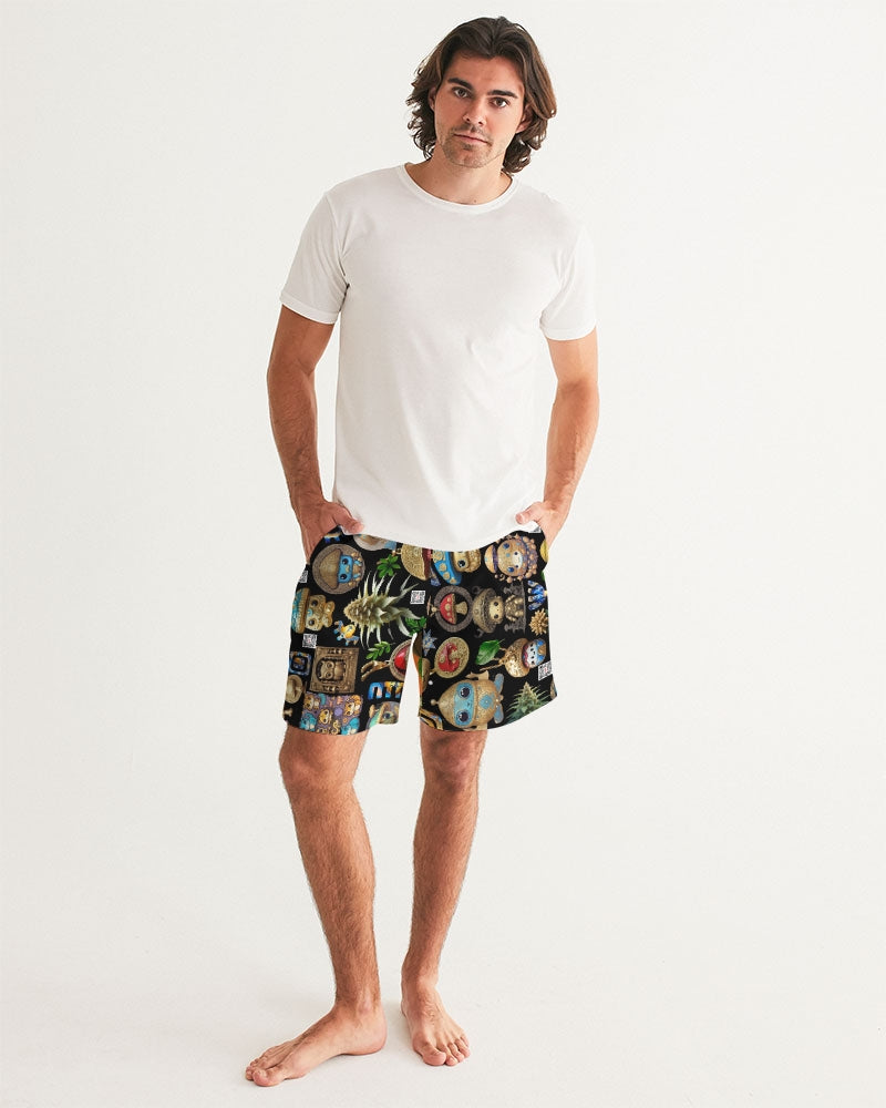 Mushroom Abstak Collection Men's All-Over Print Swim Trunk