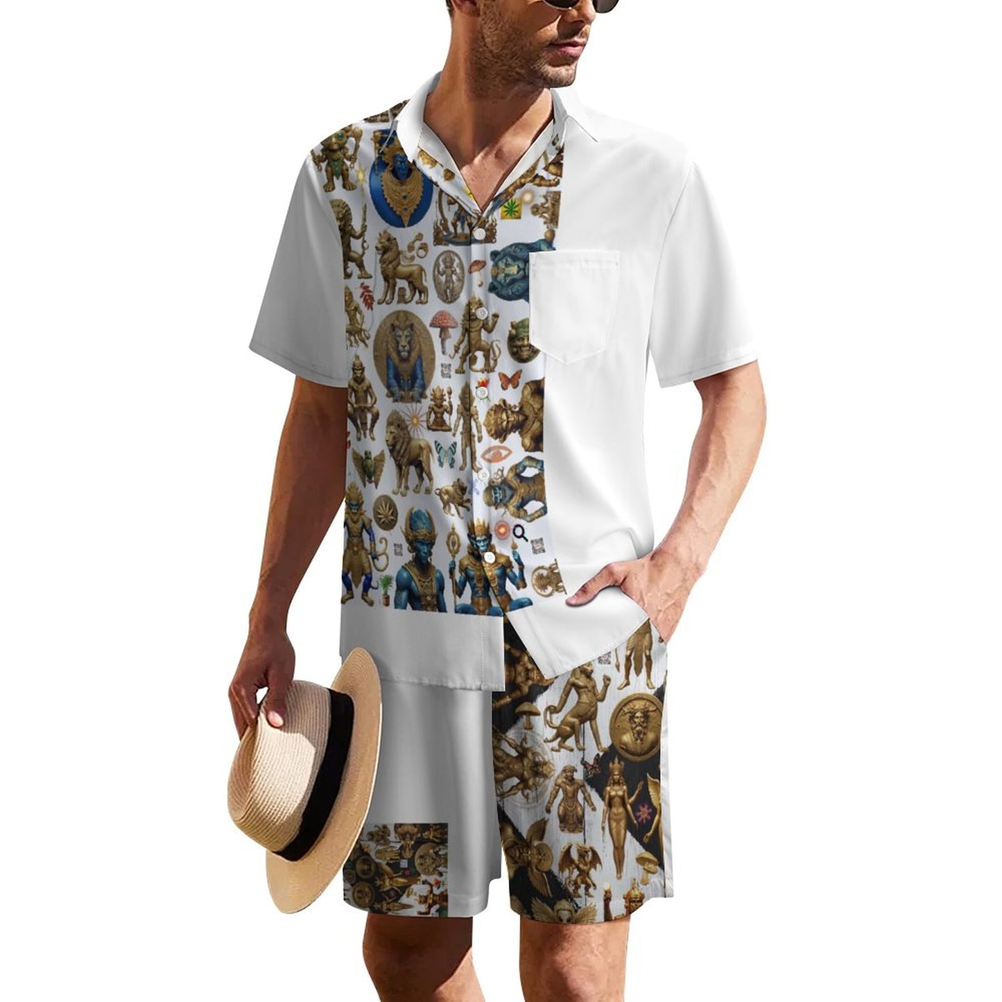 Short Sleeve Shirt and Shorts Set B339D1P (All-Over Printing)