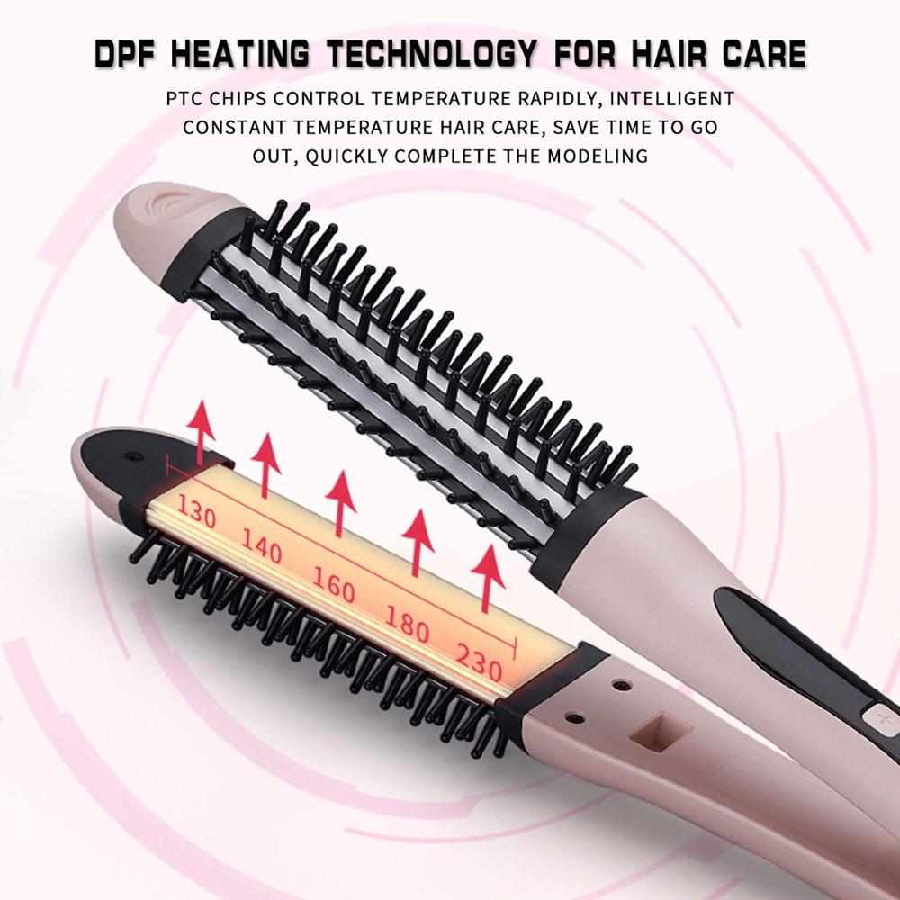 3 In 1 Professional Hair Straightener Salon Curler Curling Brush