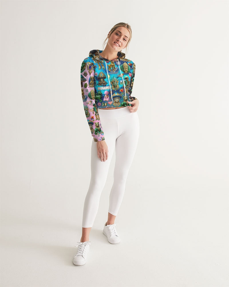 IMG_3100 Women's All-Over Print Cropped Hoodie