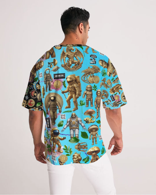 Mushroom Abstak Collection Men's All-Over Print Premium Heavyweight Tee