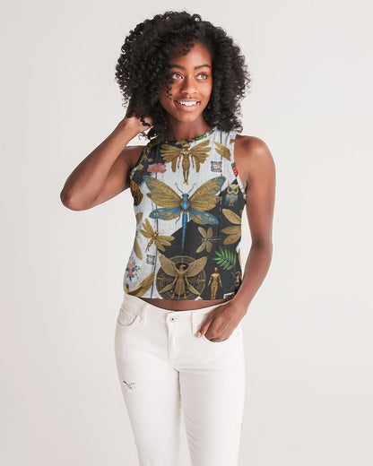 Abstrak dragonfly Women's All-Over Print Cropped Tank