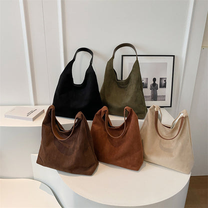 One-shoulder Underarm Bag Women's Large Capacity Shoulder Bag Solid Color Simple Casual Commuter Bag