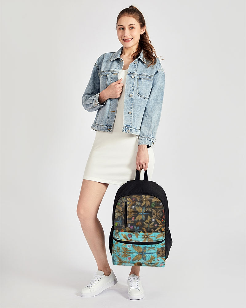 Abstrak dragonfly Duo-Zip Front Canvas Backpack