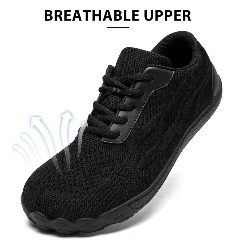 Fujeak Men Women Couple Walking Shoes Wide Toe Barefoot Shoes Minimalist Drop Shoes Breathable Fashion Sneakers Big Size 39-46