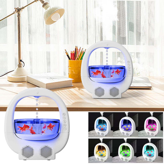 3 In 1 Anti-Gravity Humidifier Multifunctional Aromatherapy Machine Bluetooth Speaker Fish Tank Ambient Light