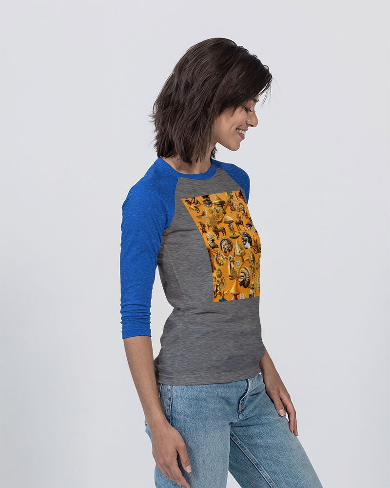 Nature Abstrak Unisex Three-Quarter Sleeve Baseball Tee | Bella + Canvas