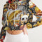 Womens Abstrak Women's All-Over Print Cropped Hoodie