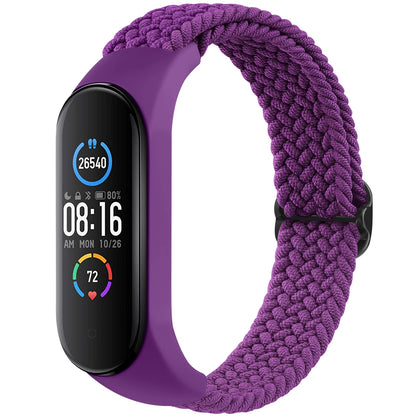 Braided Watchband For Xiaomi Mi Band 7 6 5 4 3 Strap Elastic Adjustable Wristband For Amazfit Band 5 Band Replacement Bracelet