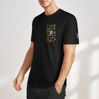 DTF 160gsm Men's Short Sleeve Cotton T-shirt (Dual-sided+Sleeve Printing)