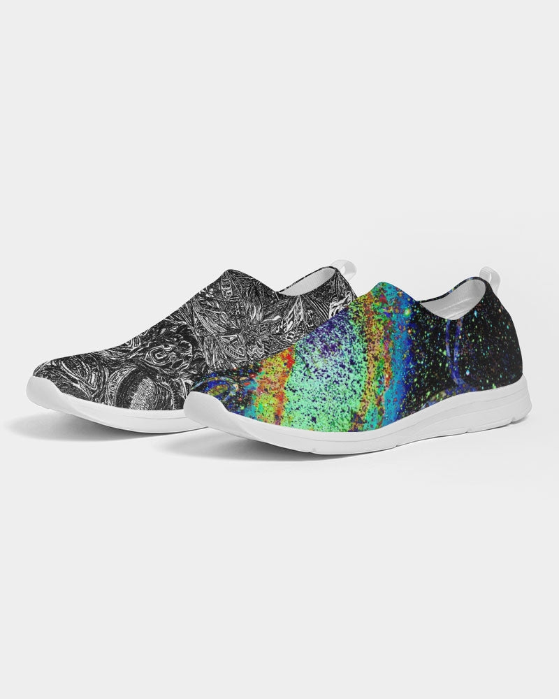 Greyscale Abstract Design Women's Slip-On Flyknit Shoe