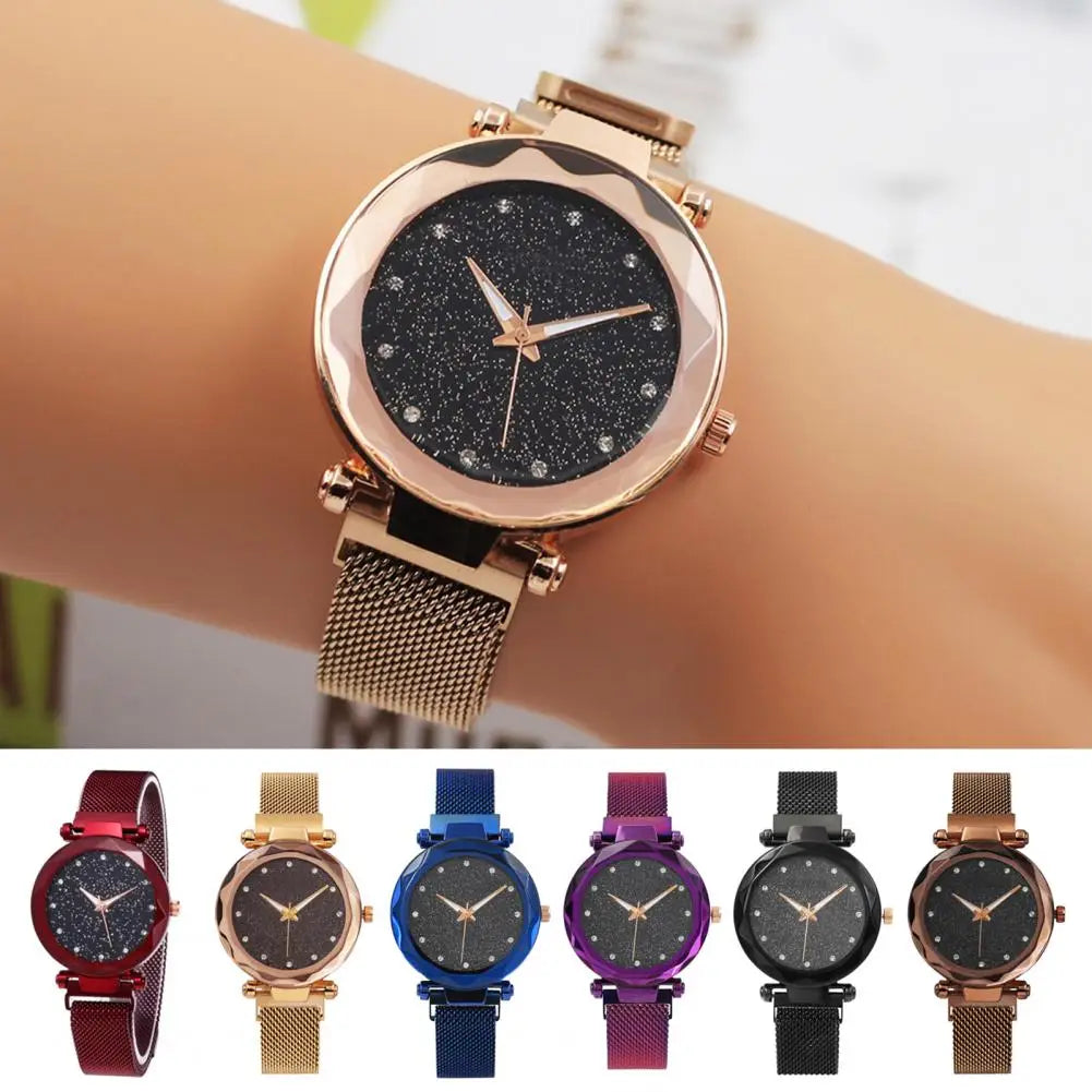 Elegant Timekeeping Accessory Elegant Rhinestone Women's Watch with Quartz Movement Minimalist Metal Design for Ladies