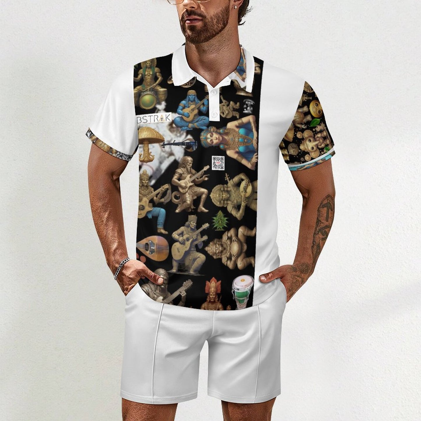 200gsm Short Sleeve Men's POLO Shirt Set A46TZ (All-Over Printing)