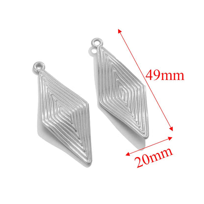 4pcs Gold-plated Stainless Steel Oval Square Rhombus Charms for Earrings Necklace Jewelry Makings Metal Dangles Findings Parts