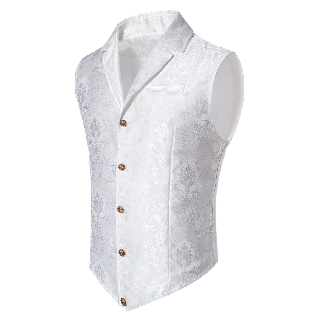 Men's Casual Polo Collar Single-breasted Jacquard Suit Vest