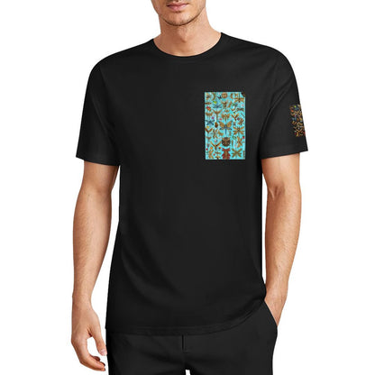 DTF 160gsm Men's Short Sleeve Cotton T-shirt (Dual-sided+Sleeve Printing)