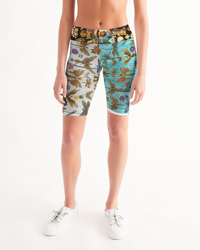 Abstrak dragonfly Women's All-Over Print Mid-Rise Bike Shorts