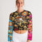 Eye and Face Abstrak Women's All-Over Print Cropped Sweatshirt