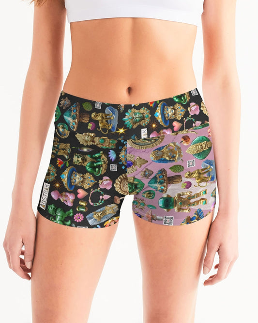 IMG_3100 Women's All-Over Print Mid-Rise Yoga Shorts