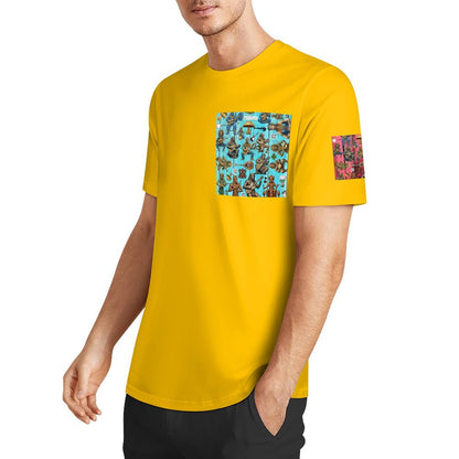 DTF 160gsm Men's Short Sleeve Cotton T-shirt (Dual-sided+Sleeve Printing)