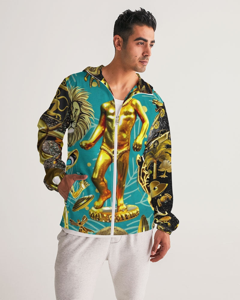 Outer Space Abstrak Men's All-Over Print Windbreaker